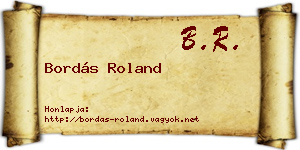 Bordás Roland névjegykártya
