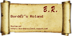 Bordás Roland névjegykártya